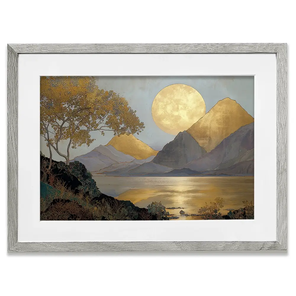 A Golden View Framed Art Print A Golden View Framed Art Print wall art product IAmHomeStudio