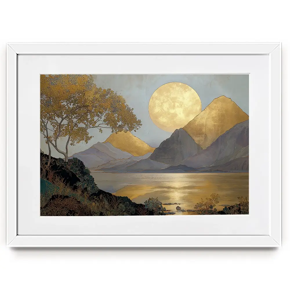 A Golden View Framed Art Print A Golden View Framed Art Print wall art product IAmHomeStudio