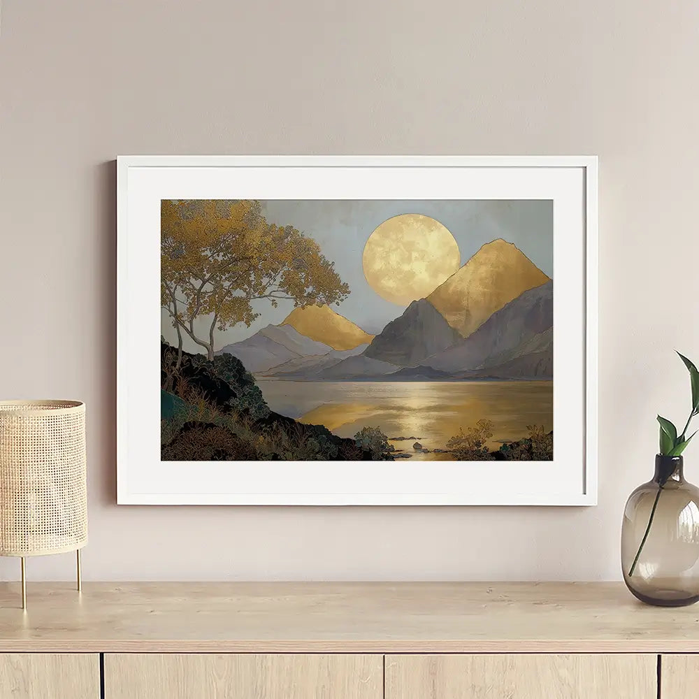 A Golden View Framed Art Print A Golden View Framed Art Print wall art product IAmHomeStudio
