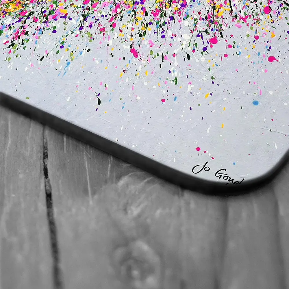 A Happy Heart Coaster Set Rainbow Soul Tree Coaster Set | Rainbow Soul Tree Art Coasters wall art product Jo Gough