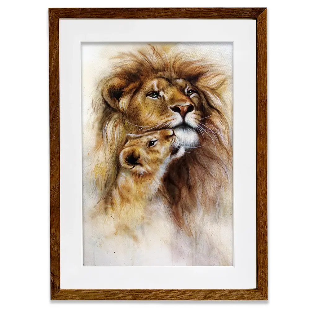 A Lions Love Framed Art Print A Lions Love Framed Art Print wall art product Jozef Klopacka / Shutterstock