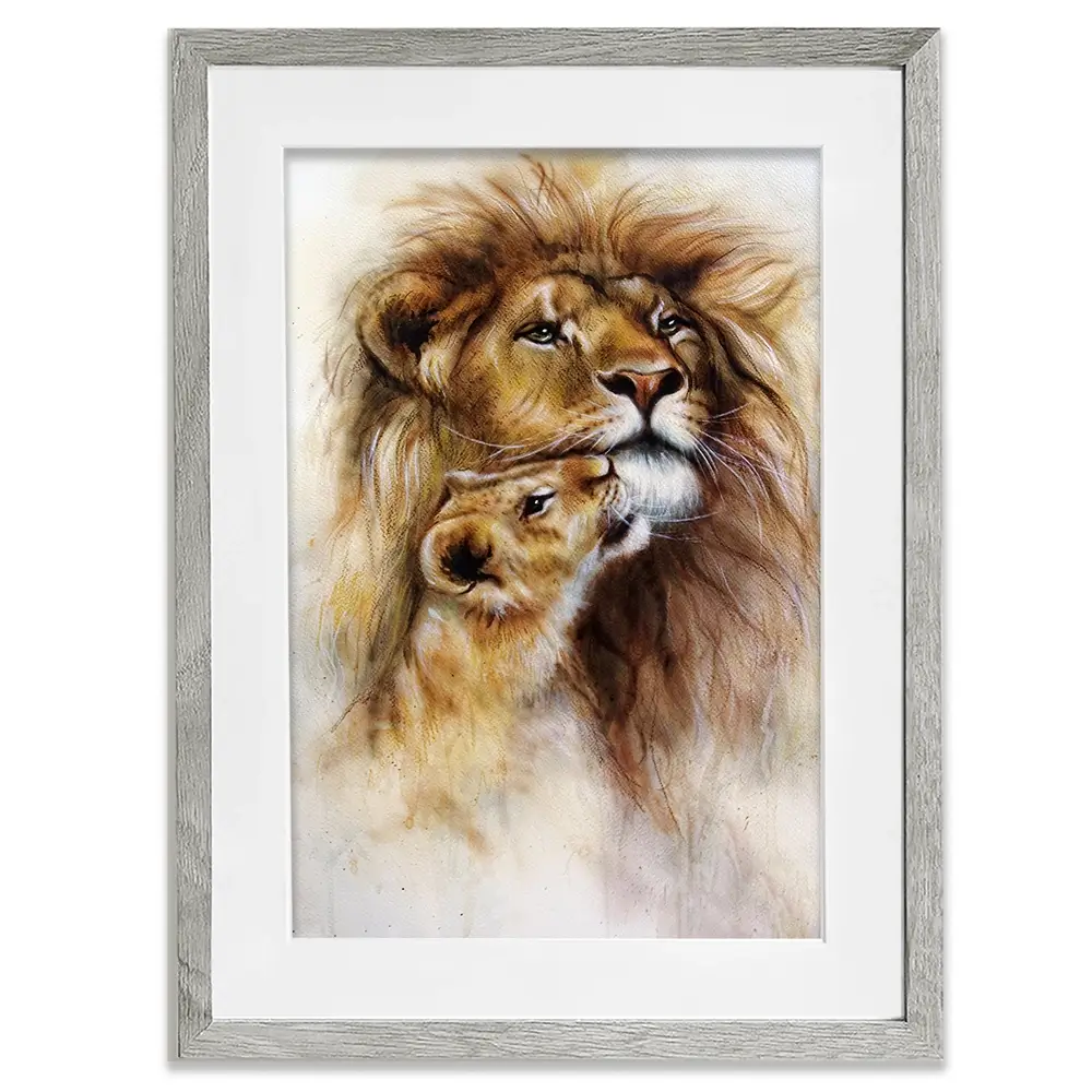 A Lions Love Framed Art Print A Lions Love Framed Art Print wall art product Jozef Klopacka / Shutterstock