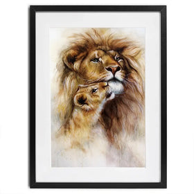 A Lions Love Framed Art Print A Lions Love Framed Art Print wall art product Jozef Klopacka / Shutterstock