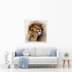 A Lions Love Square Canvas Print wall art product Jozef Klopacka / Shutterstock