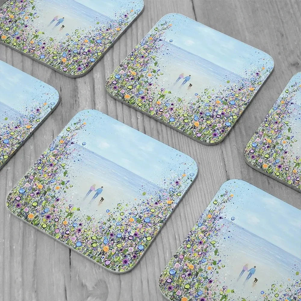 A Perfect Day Coaster Set Rainbow Soul Tree Coaster Set | Rainbow Soul Tree Art Coasters wall art product Jo Gough