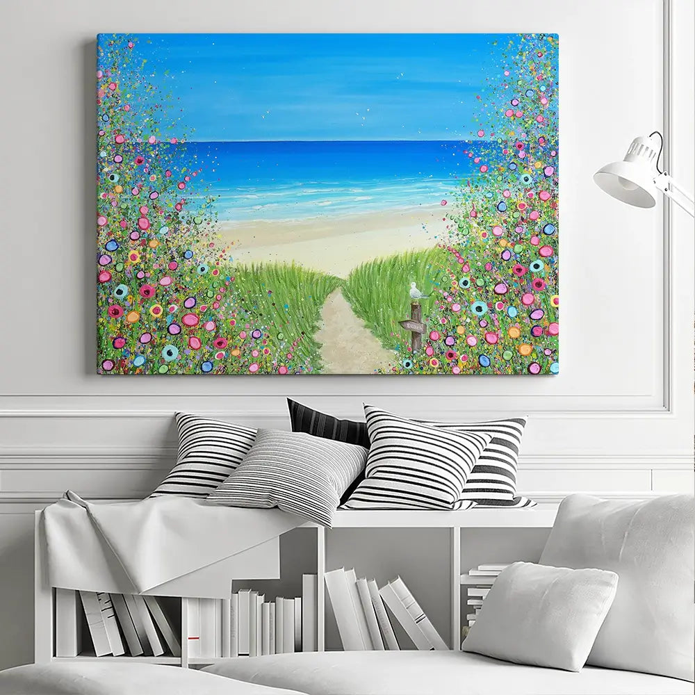 A Quiet Stroll To The Sea Canvas Print A Quiet Stroll To The Sea Canvas Print wall art product Jo Gough