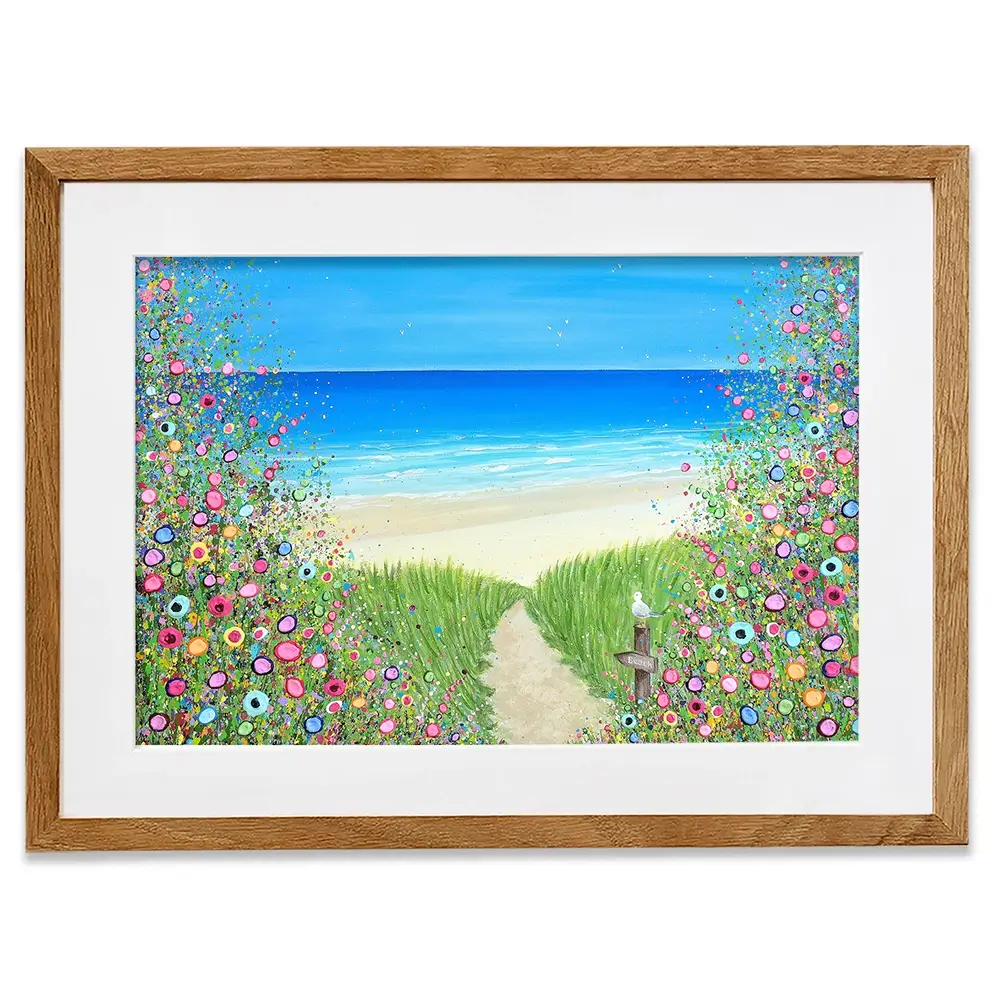 A Quiet Stroll To The Sea Framed Art Print A Quiet Stroll To The Sea Framed Art Print wall art product Jo Gough