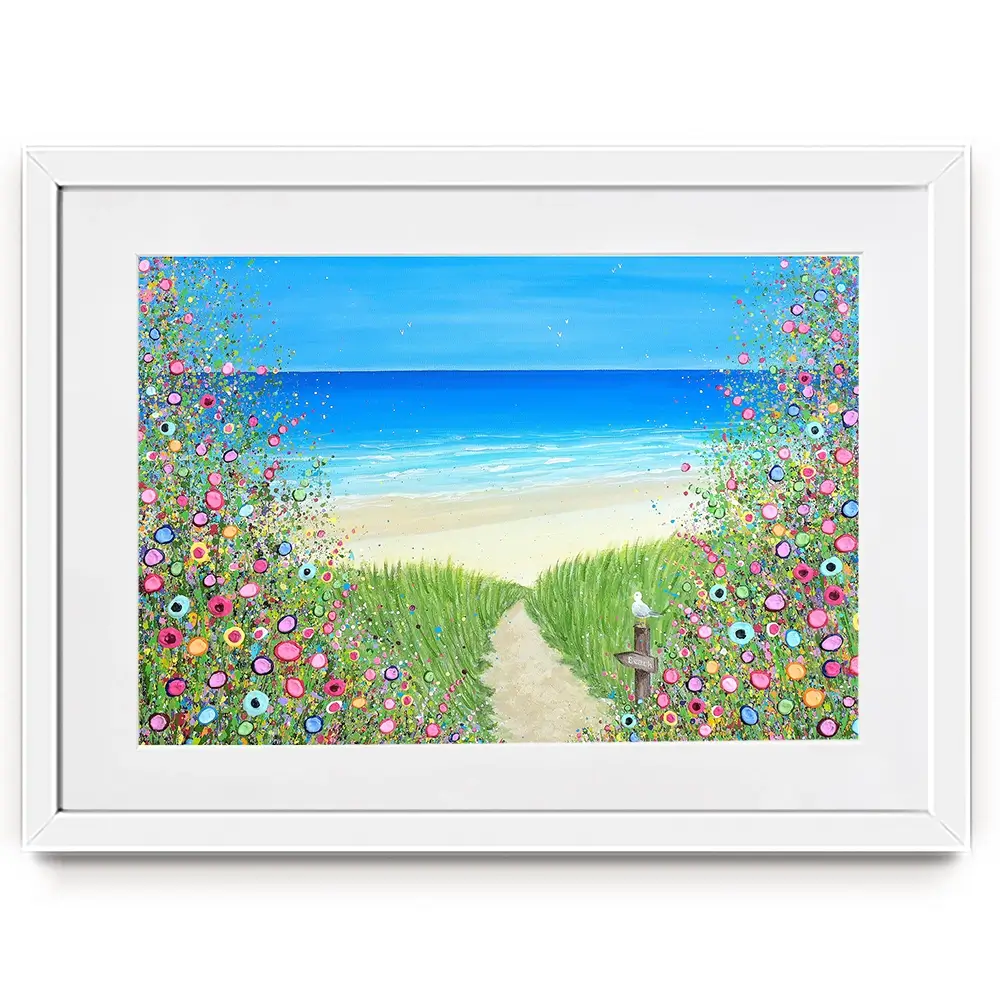 A Quiet Stroll To The Sea Framed Art Print A Quiet Stroll To The Sea Framed Art Print wall art product Jo Gough
