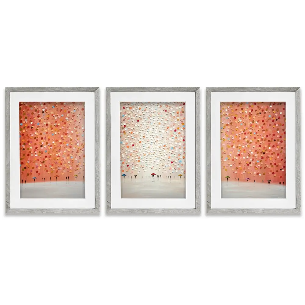 A Rosy Rain Framed Art Print Trio A Rosy Rain Framed Art Print Trio wall art product Ekaterina Ermilkina