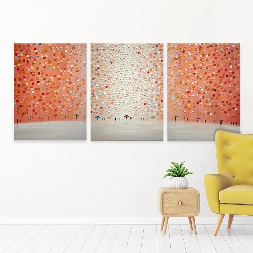 A Rosy Rain Trio Canvas Print A Rosy Rain Trio Canvas Print wall art product Ekaterina Ermilkina