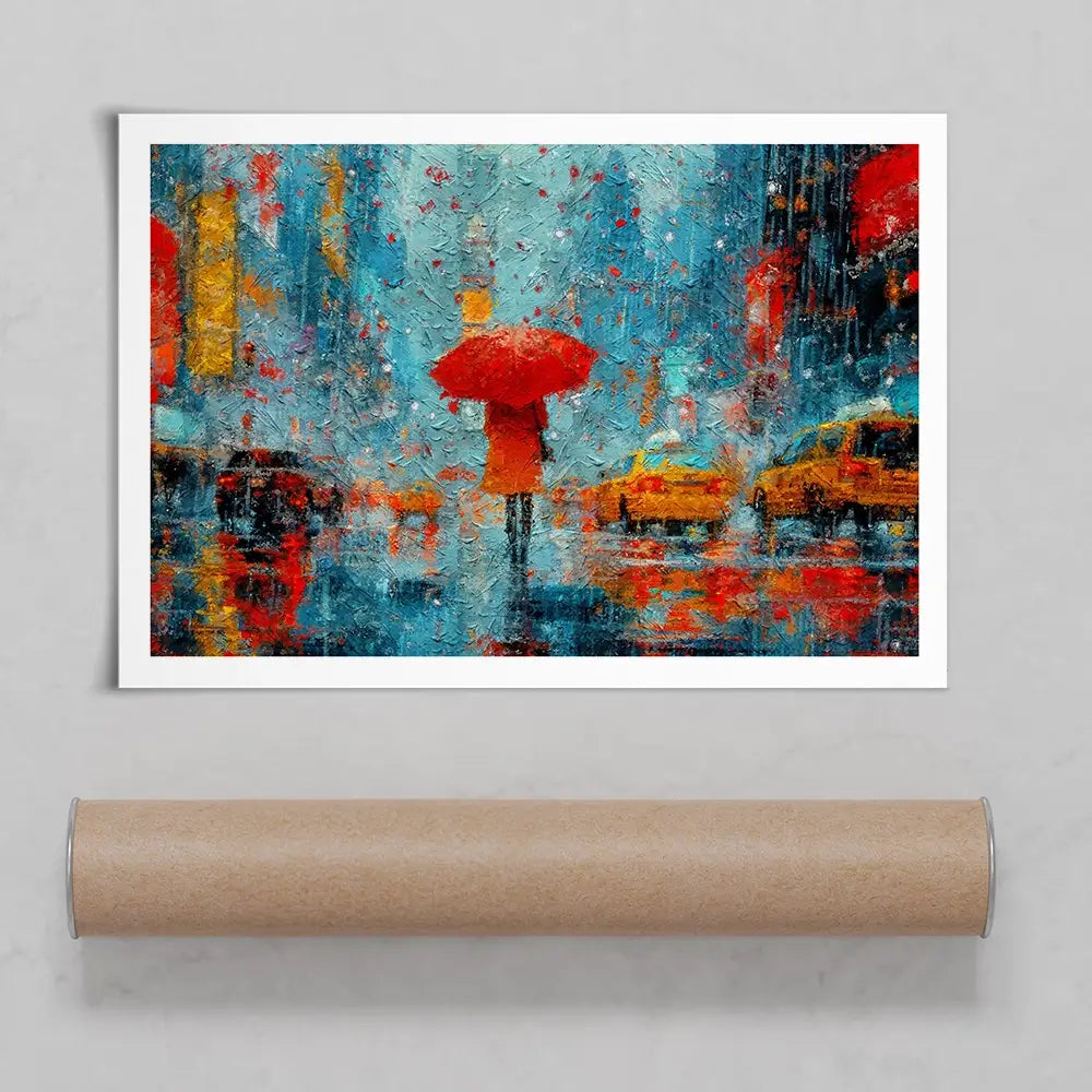 A Walk In Rainy New York Art Print A Walk In Rainy New York Art Print wall art product ChiliMili / Shutterstock
