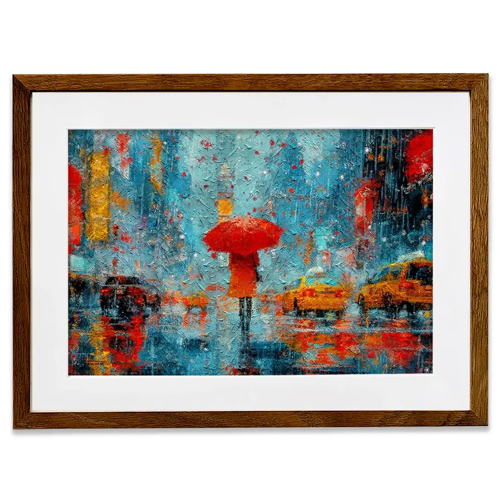 A Walk In Rainy New York Framed Art Print A Walk In Rainy New York Framed Art Print wall art product ChiliMili / Shutterstock