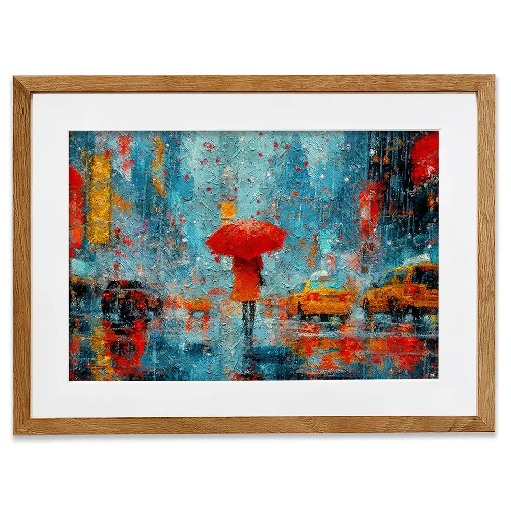 A Walk In Rainy New York Framed Art Print A Walk In Rainy New York Framed Art Print wall art product ChiliMili / Shutterstock