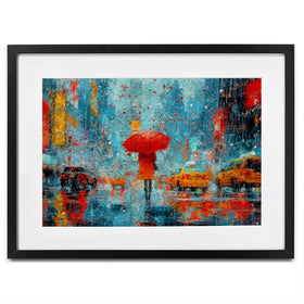 A Walk In Rainy New York Framed Art Print A Walk In Rainy New York Framed Art Print wall art product ChiliMili / Shutterstock