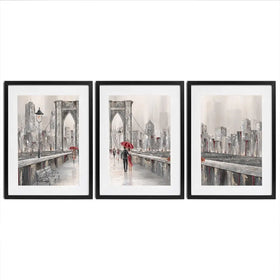 A Walk On Brooklyn Bridge Framed Art Print Trio A Walk On Brooklyn Bridge Framed Art Print Trio wall art product Isabella Karolewicz