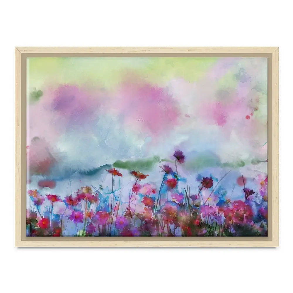A Watercolour Flower Field Canvas Print A Watercolour Flower Field Canvas Print wall art product Art Print Shop