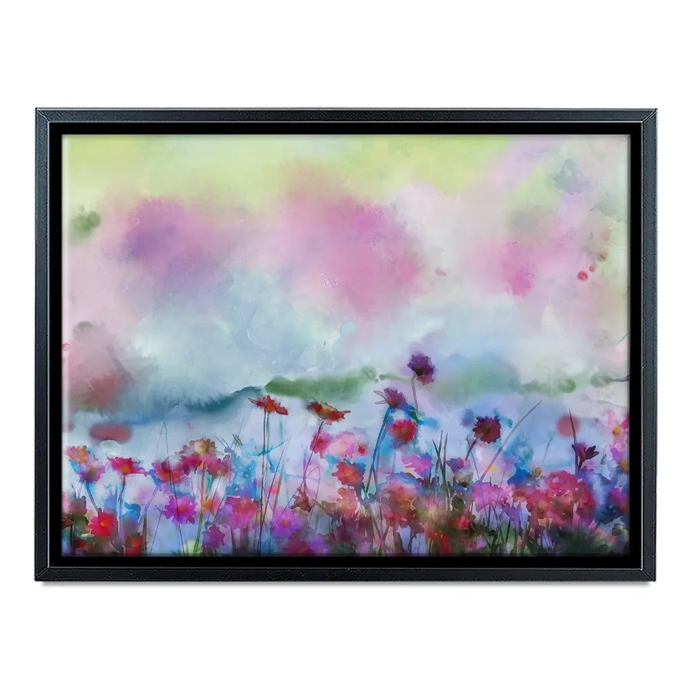 A Watercolour Flower Field Canvas Print A Watercolour Flower Field Canvas Print wall art product Art Print Shop