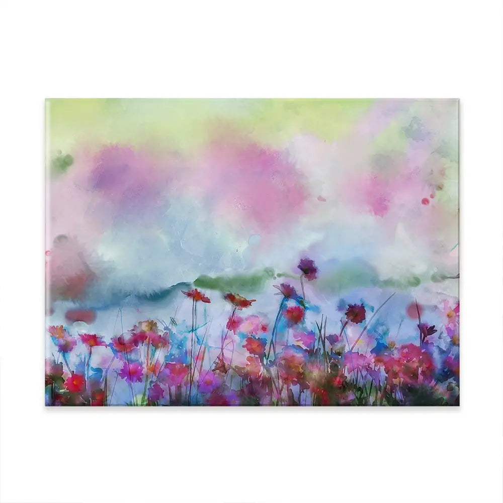 A Watercolour Flower Field Canvas Print A Watercolour Flower Field Canvas Print wall art product Art Print Shop