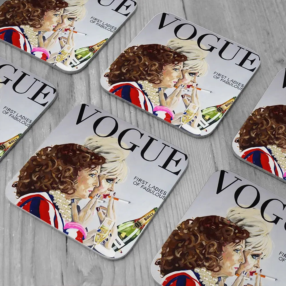 Ab Fab Vogue Coaster Set Ab Fab Vogue Coaster Set wall art product Juliet Stockton