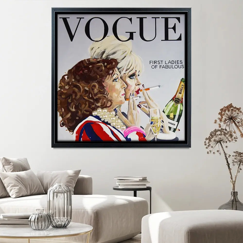 Ab Fab Vogue Square Canvas Print Ab Fab Vogue Square Canvas Print wall art product Juliet Stockton