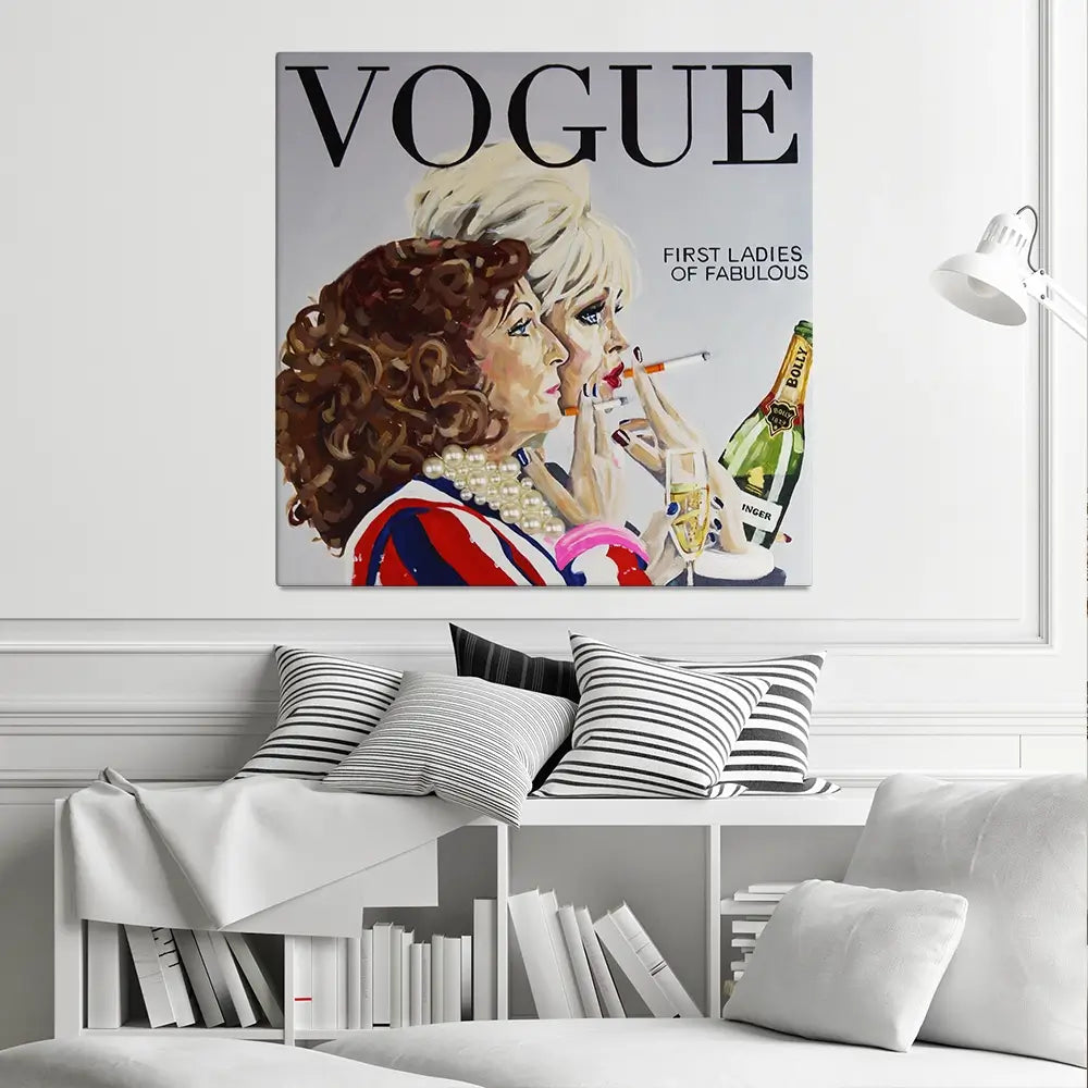 Ab Fab Vogue Square Canvas Print Ab Fab Vogue Square Canvas Print wall art product Juliet Stockton
