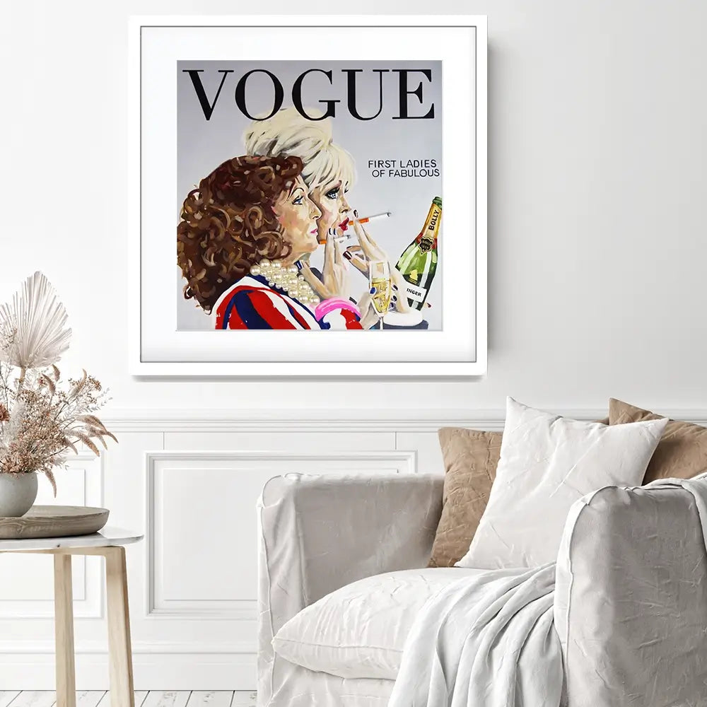 Ab Fab Vogue Square Framed Art Print Ab Fab Vogue Square Framed Art Print wall art product Juliet Stockton