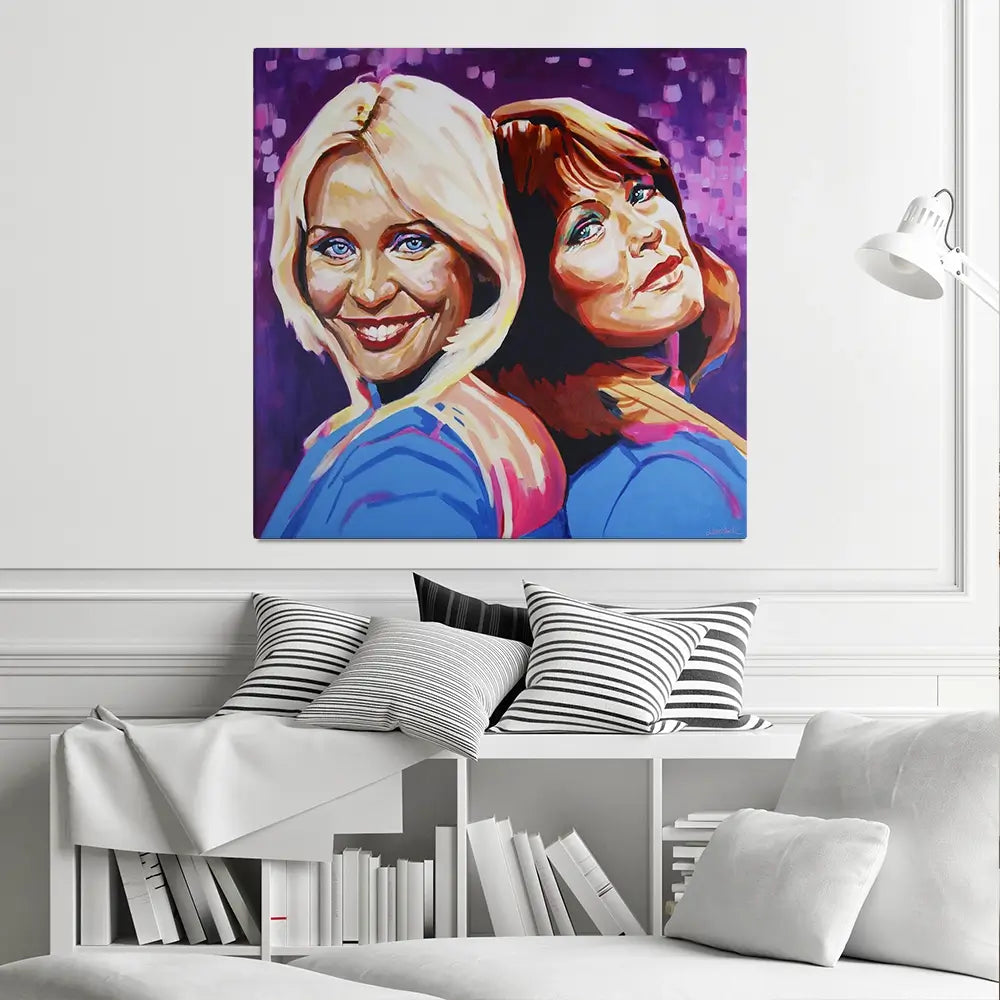 Abba Dancing Queens Square Canvas Print Abba Dancing Queens Square Canvas Print wall art product Juliet Stockton