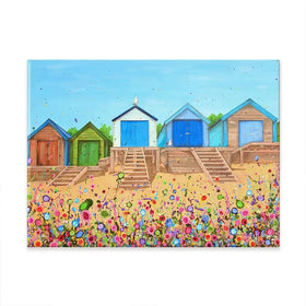 Abersoch Beach Huts Canvas Print Abersoch Beach Huts Canvas Print wall art product Jo Gough