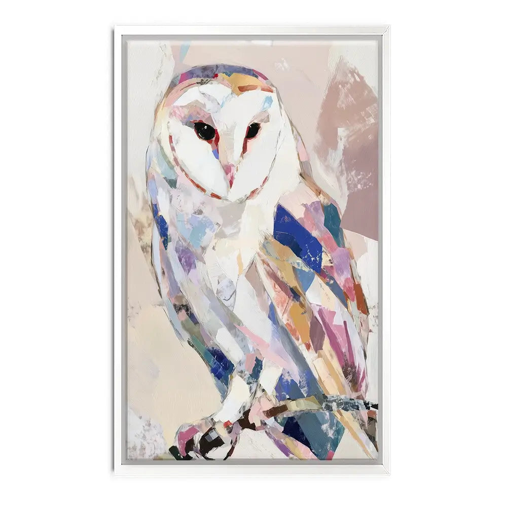 Abstract Barn Owl Canvas Print Abstract Barn Owl Canvas Print wall art product Chromatic Storm Studio