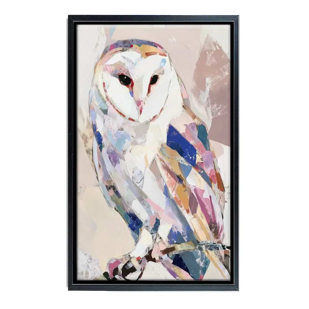 Abstract Barn Owl Canvas Print Abstract Barn Owl Canvas Print wall art product Chromatic Storm Studio
