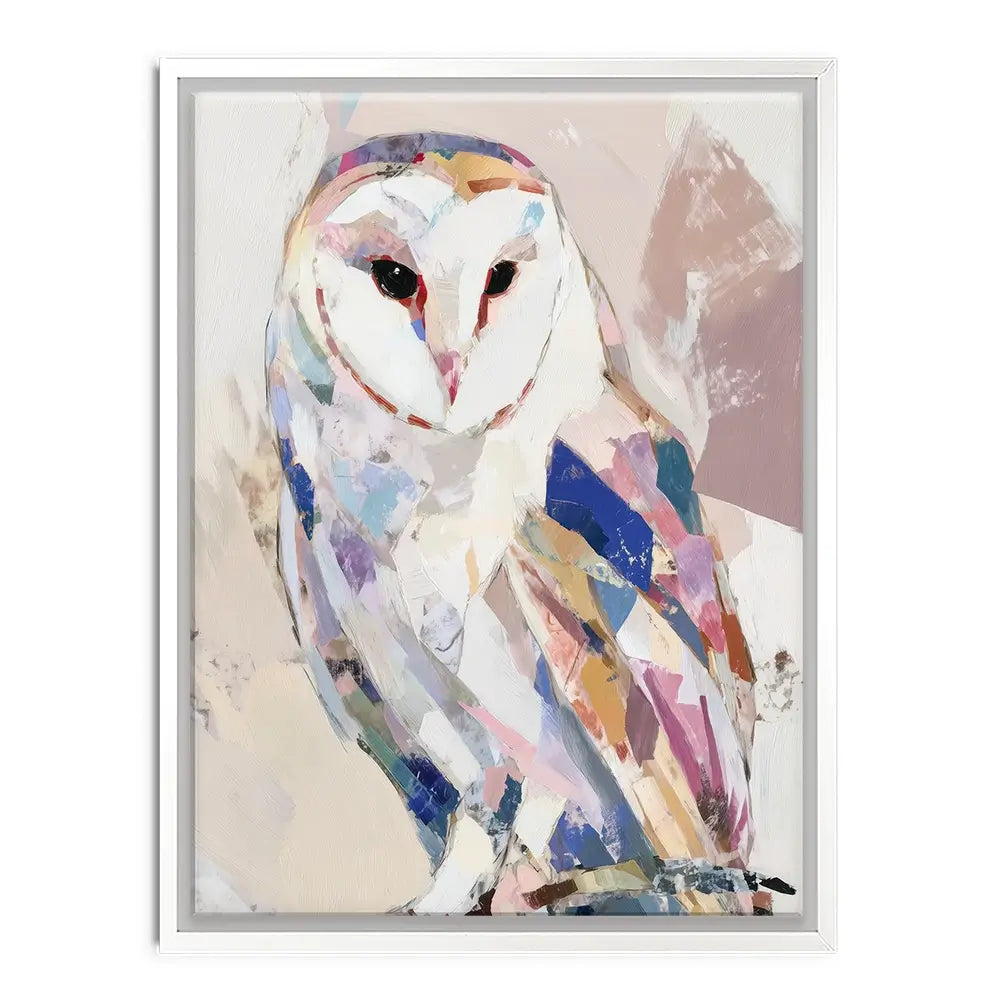 Abstract Barn Owl Canvas Print Abstract Barn Owl Canvas Print wall art product Chromatic Storm Studio