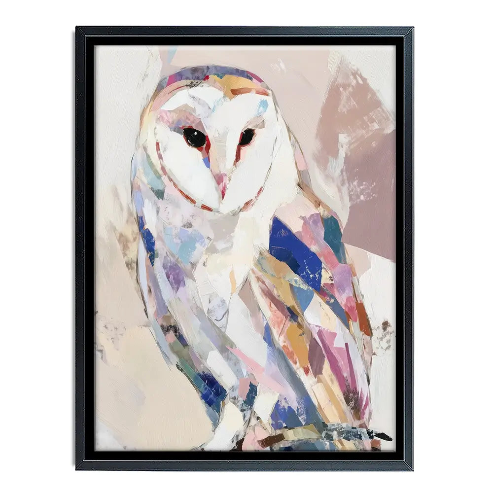 Abstract Barn Owl Canvas Print Abstract Barn Owl Canvas Print wall art product Chromatic Storm Studio