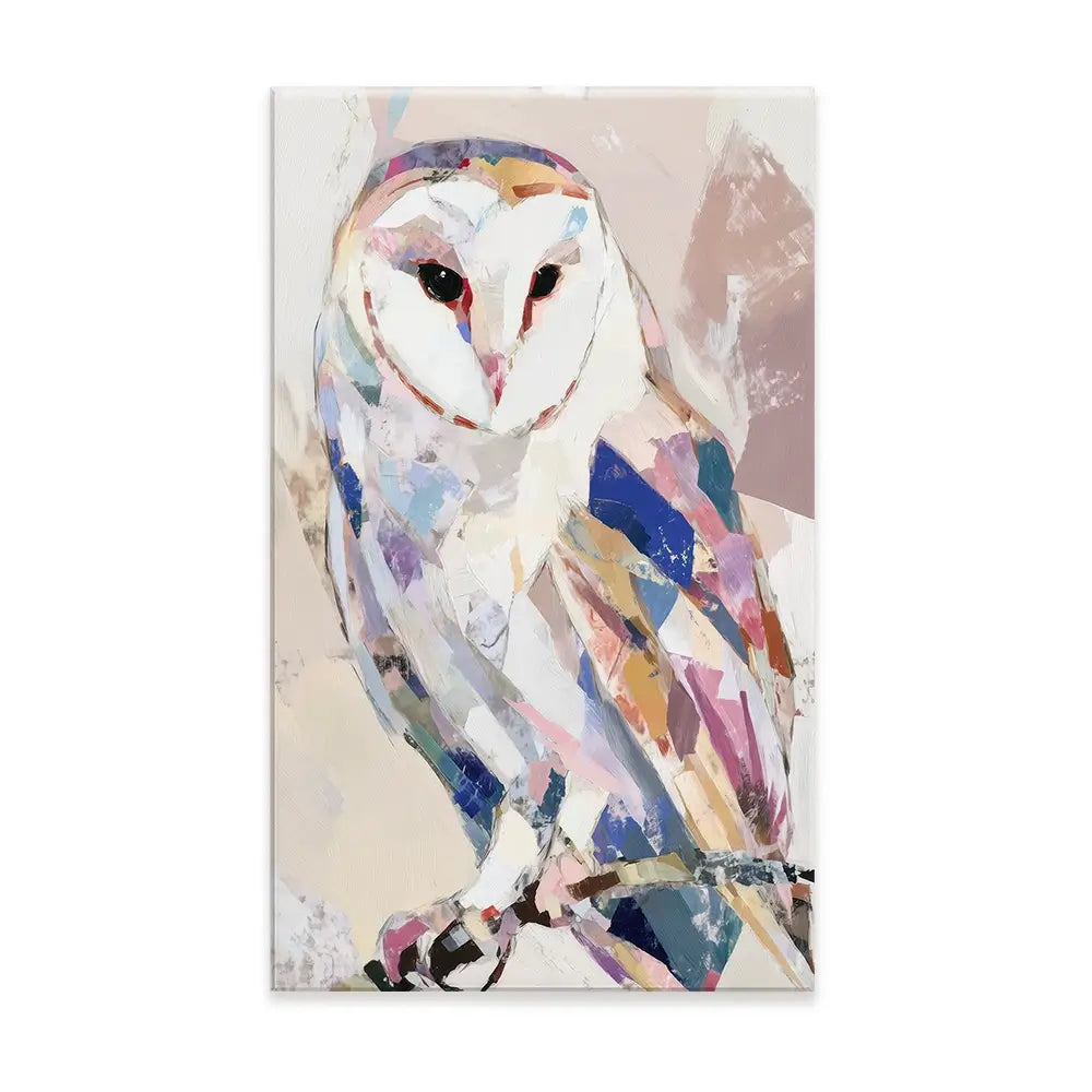 Abstract Barn Owl Canvas Print Abstract Barn Owl Canvas Print wall art product Chromatic Storm Studio