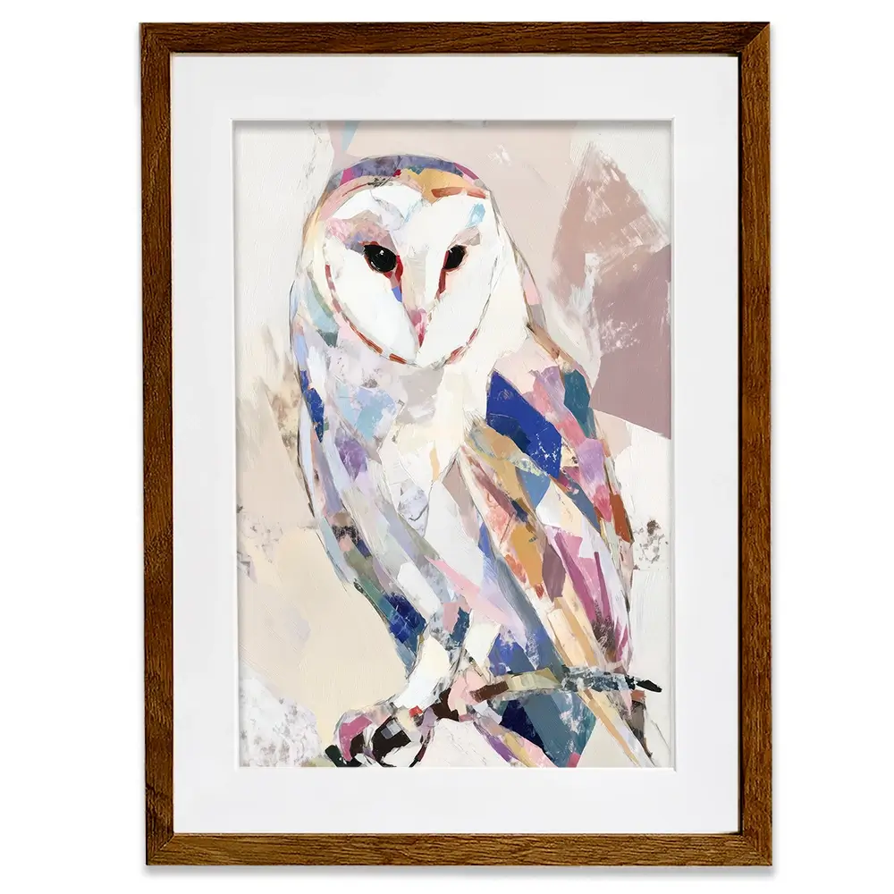 Abstract Barn Owl Framed Art Print Abstract Barn Owl Framed Art Print wall art product Chromatic Storm Studio