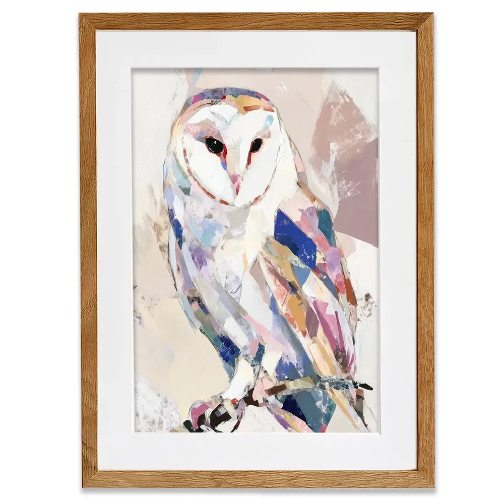 Abstract Barn Owl Framed Art Print Abstract Barn Owl Framed Art Print wall art product Chromatic Storm Studio
