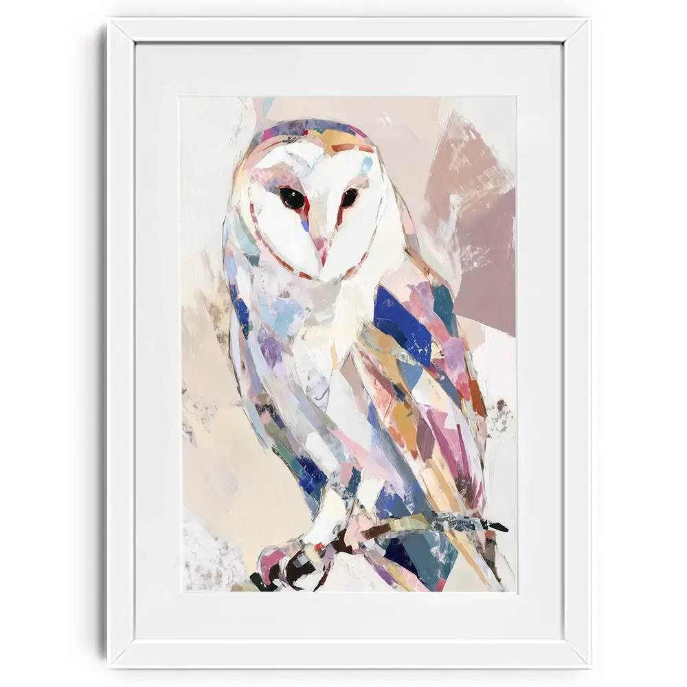 Abstract Barn Owl Framed Art Print Abstract Barn Owl Framed Art Print wall art product Chromatic Storm Studio