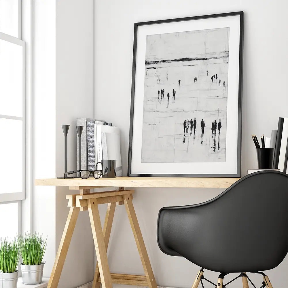 Abstract Beach Walk Framed Art Print Abstract Beach Walk Framed Art Print wall art product Chromatic Storm Studio