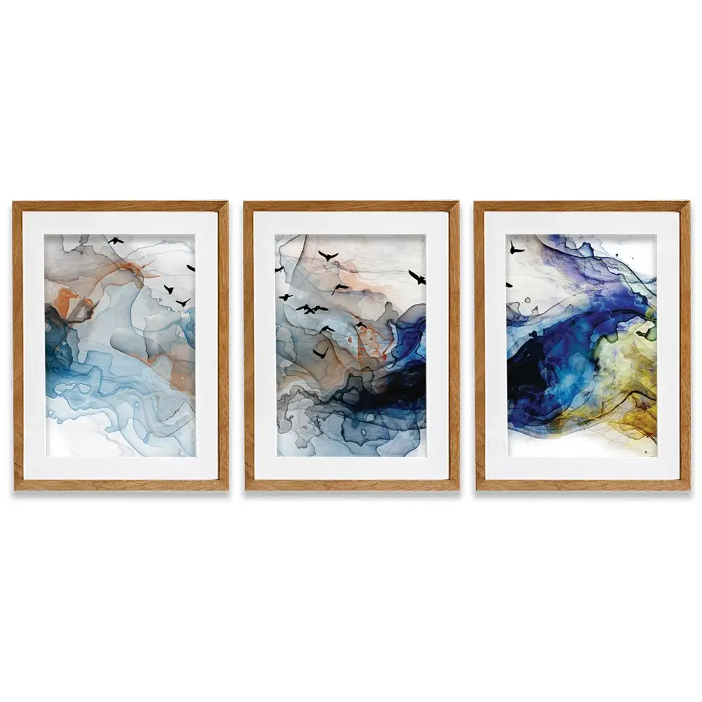 Abstract Birds Framed Art Print Trio Abstract Birds Framed Art Print Trio wall art product Tim Kats / Shutterstock