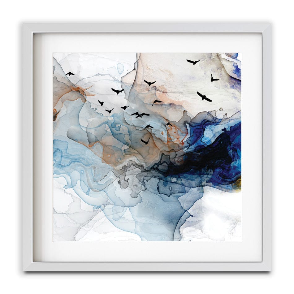 Abstract Birds Square Framed Art Print wall art product Independent