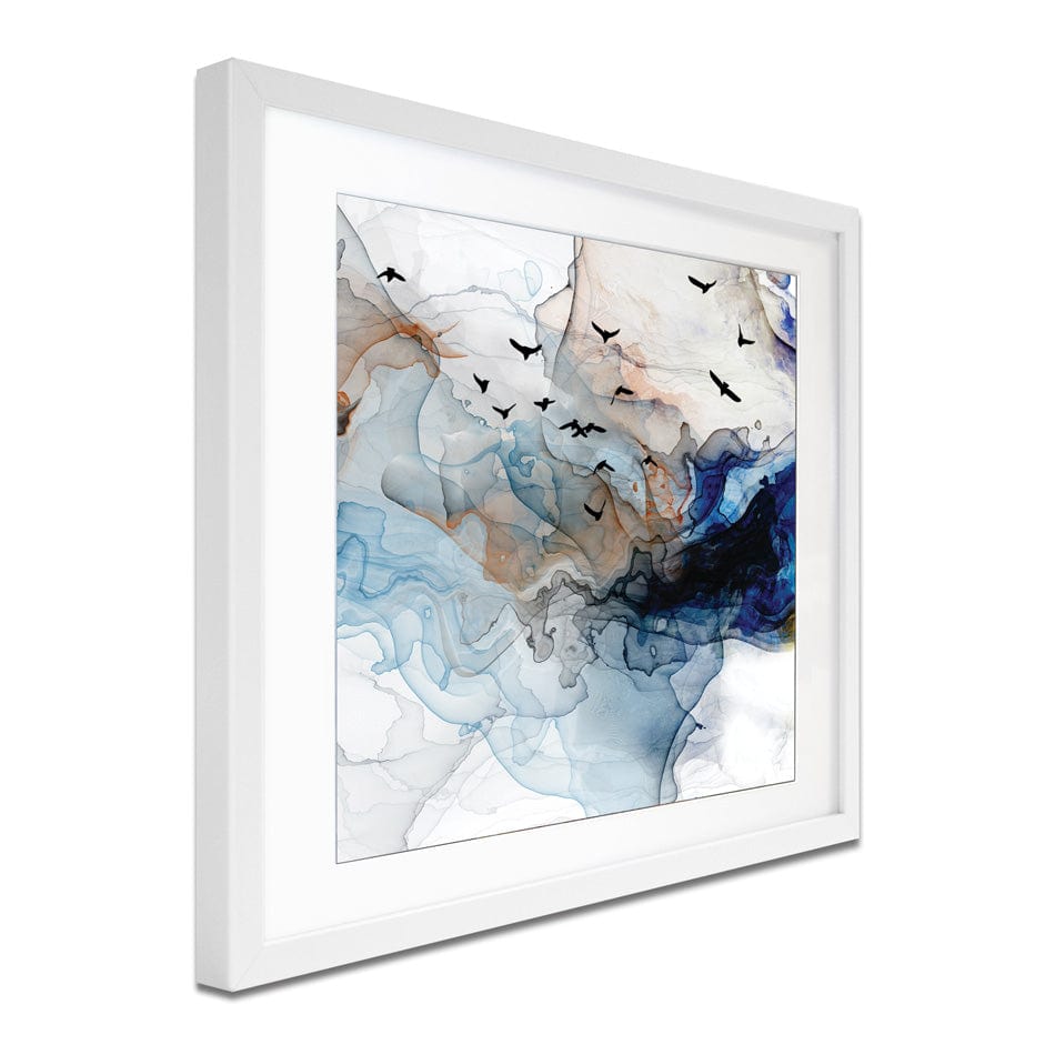 Abstract Birds Square Framed Art Print wall art product Independent