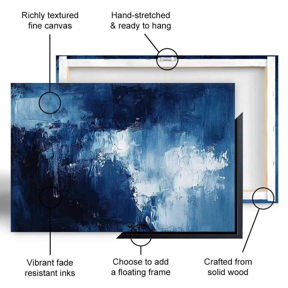 Abstract Blue Canvas Print Abstract Blue Canvas Print wall art product Tanya Ocean