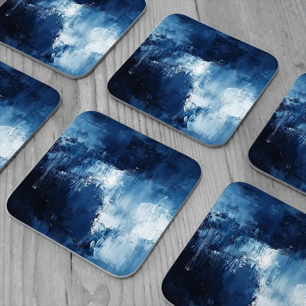 Abstract Blue Coaster Set Abstract Blue Coaster Set wall art product Tanya Ocean