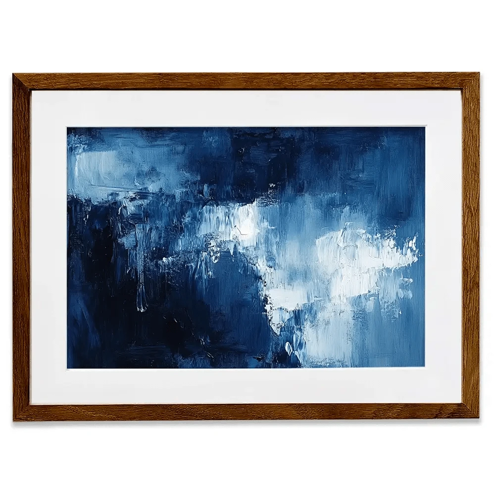 Abstract Blue Framed Art Print Abstract Blue Framed Art Print wall art product Tanya Ocean