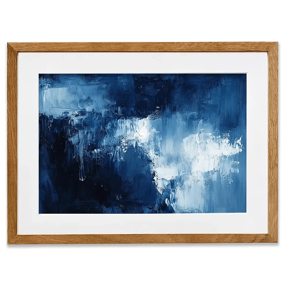 Abstract Blue Framed Art Print Abstract Blue Framed Art Print wall art product Tanya Ocean