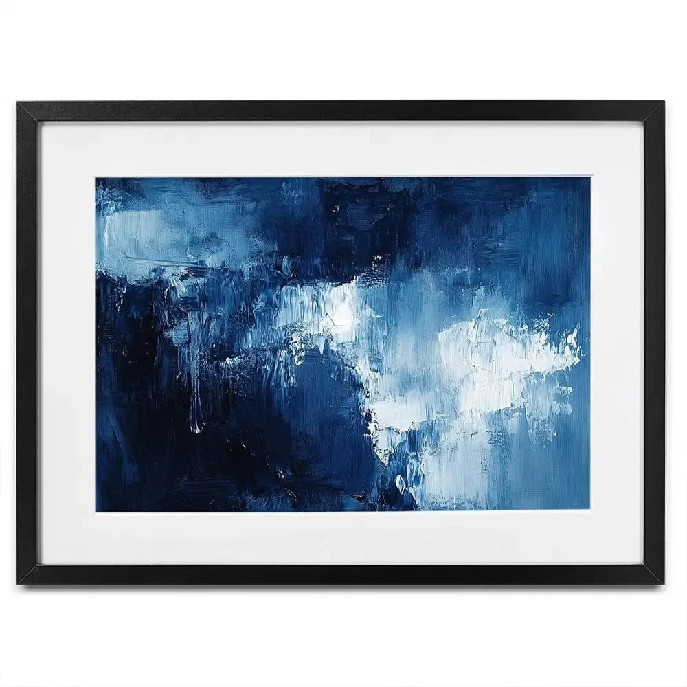 Abstract Blue Framed Art Print Abstract Blue Framed Art Print wall art product Tanya Ocean