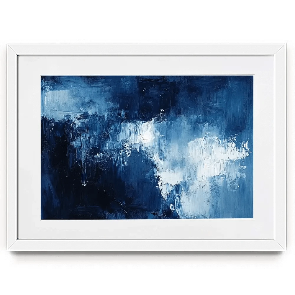 Abstract Blue Framed Art Print Abstract Blue Framed Art Print wall art product Tanya Ocean