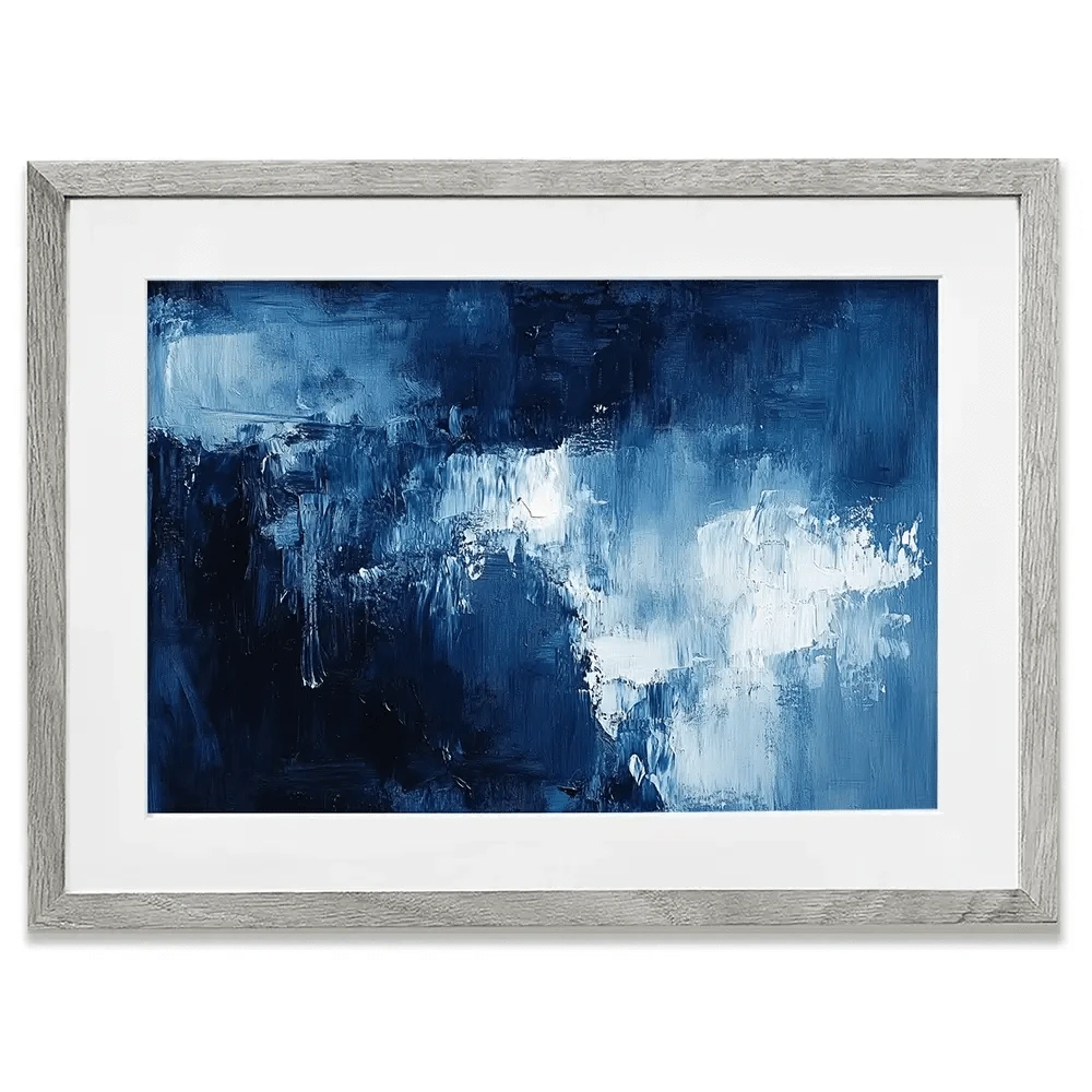 Abstract Blue Framed Art Print Abstract Blue Framed Art Print wall art product Tanya Ocean