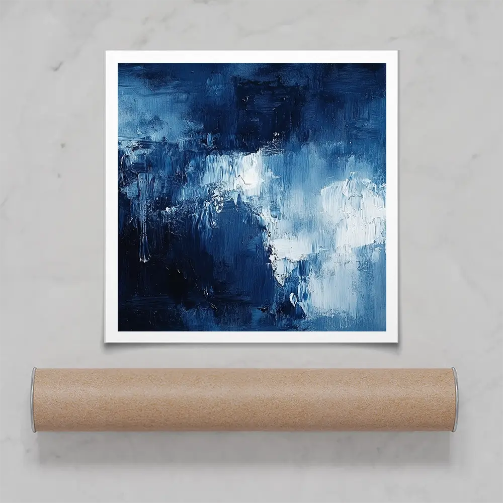Abstract Blue Square Art Print Abstract Blue Square Art Print wall art product Tanya Ocean