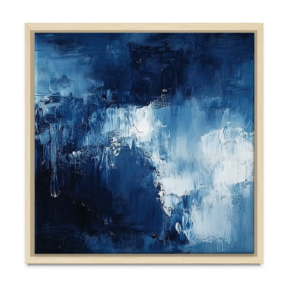 Abstract Blue Square Canvas Print Abstract Blue Square Canvas Print wall art product Tanya Ocean