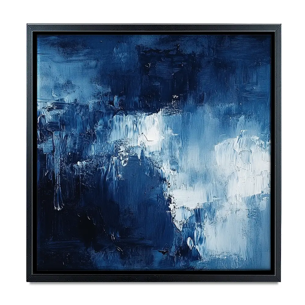 Abstract Blue Square Canvas Print Abstract Blue Square Canvas Print wall art product Tanya Ocean